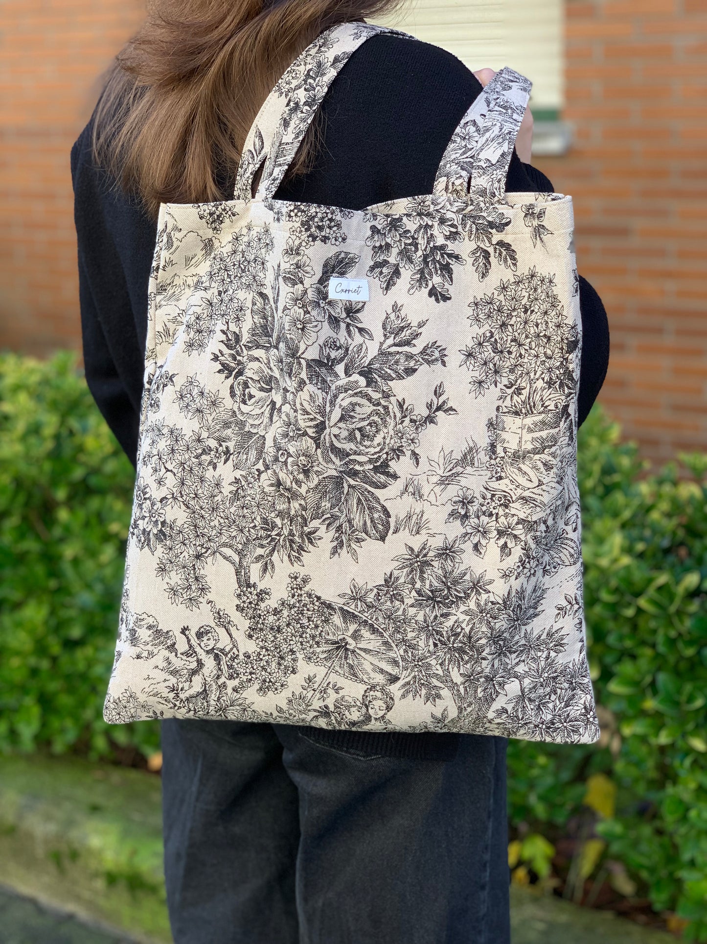 Bolsa Tote época beige/negro