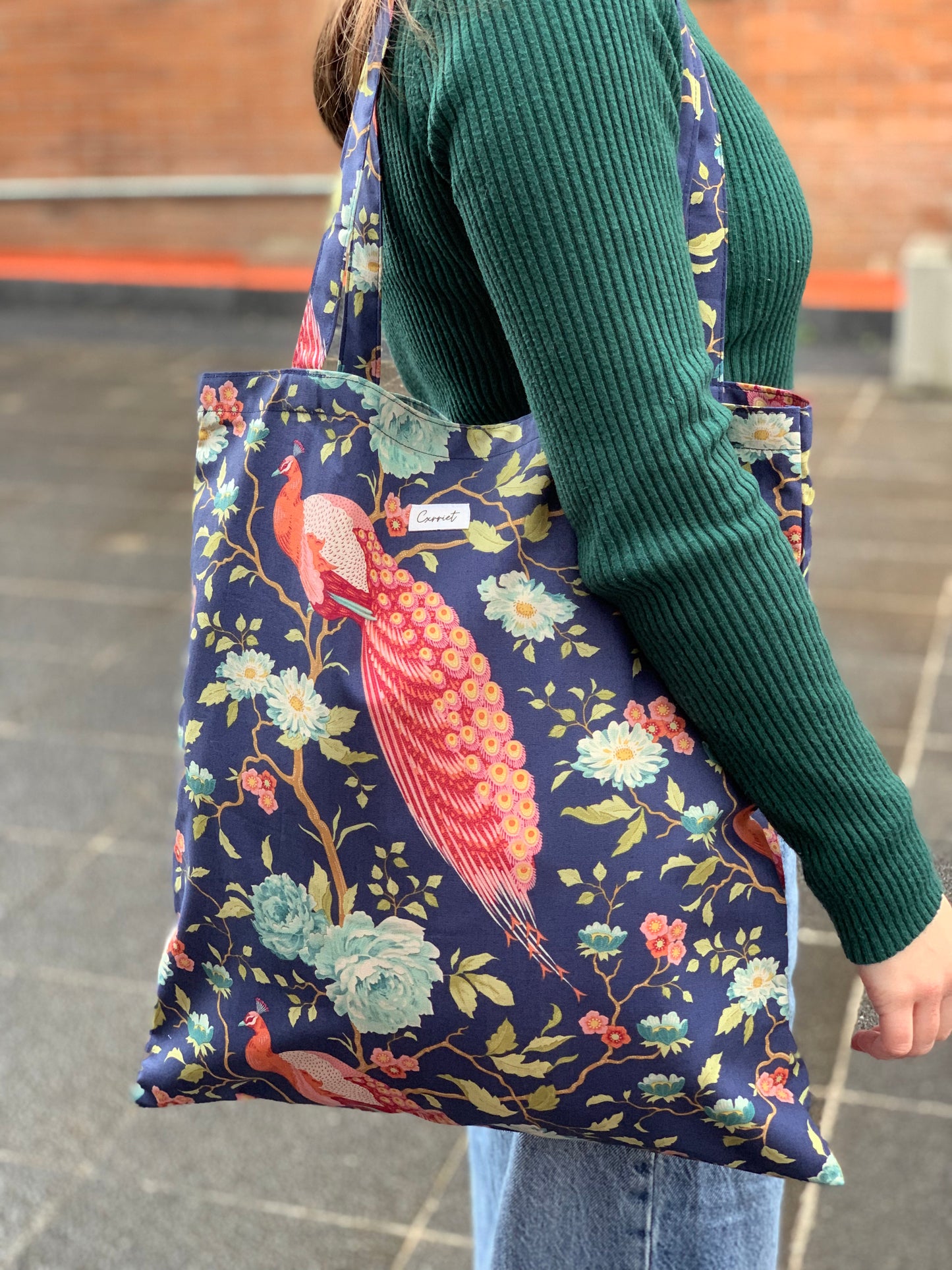 Bolsa plegable pavos reales