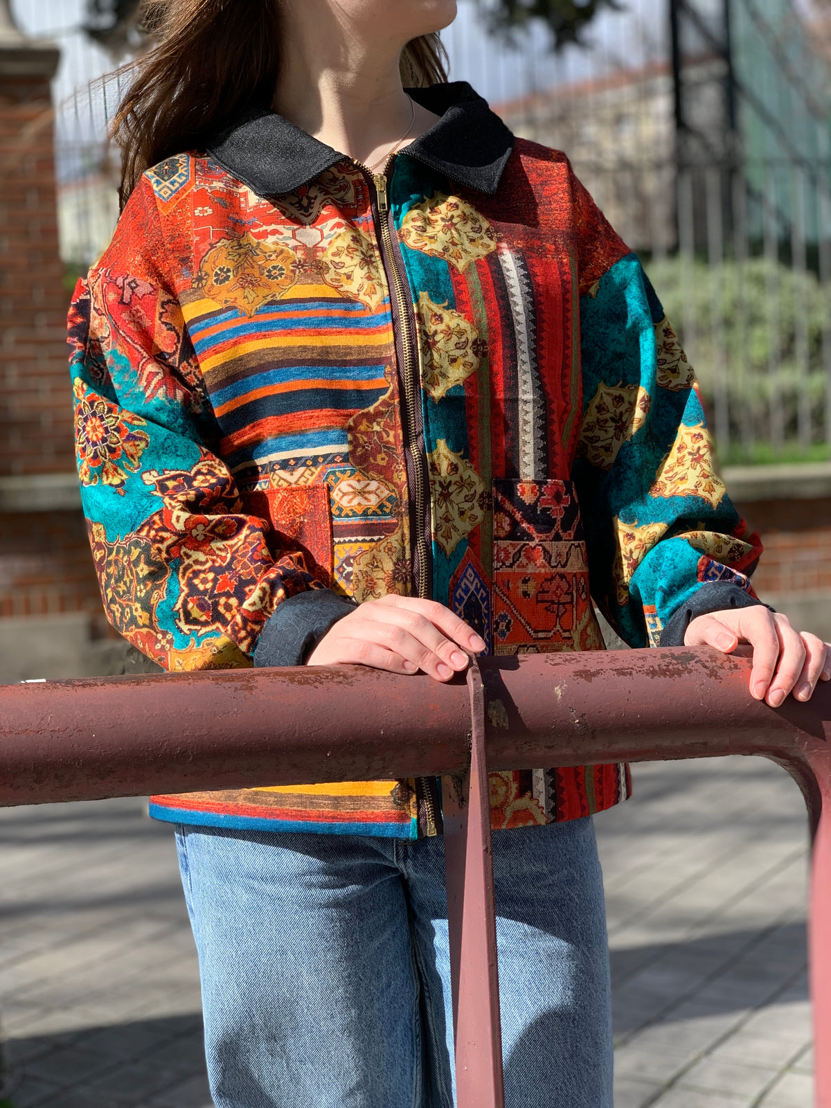 Chaqueta Worker estampada