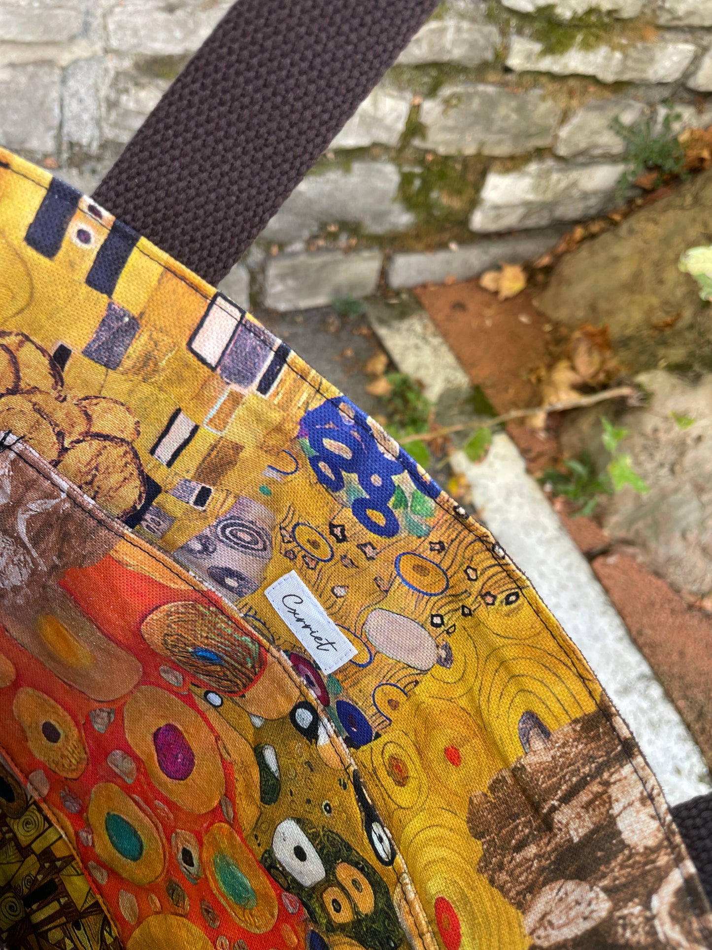 Bolso tote de antelina marrón