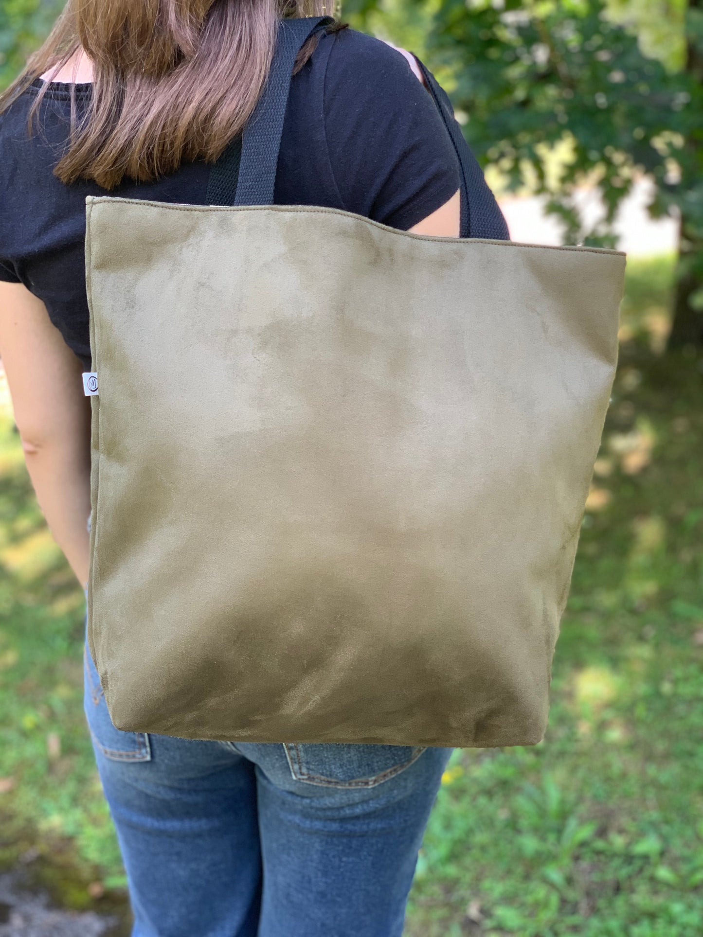 Bolso tote reversible antelina verde