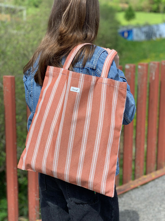 Bolsa Tote rayas blancas