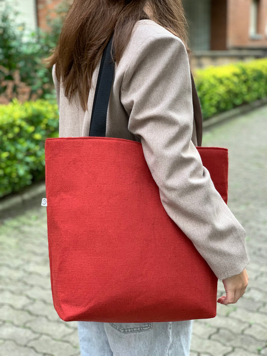 Bolso Tote reversible teja