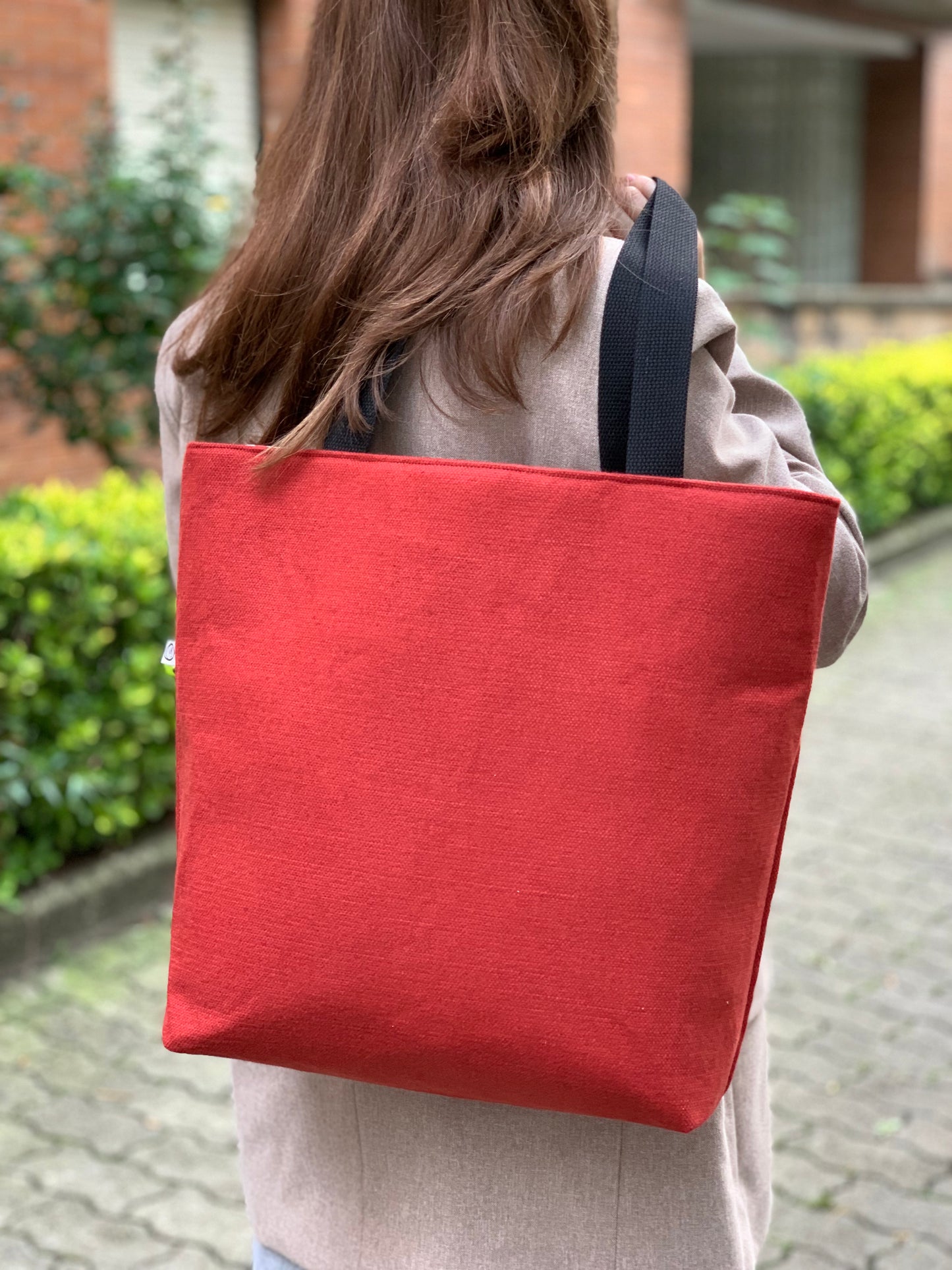 Bolso Tote reversible teja