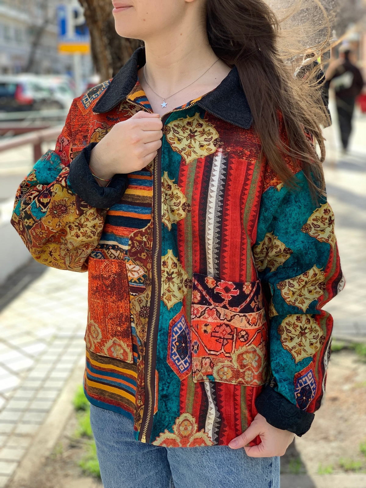 Chaqueta Worker estampada