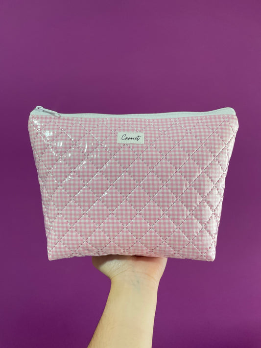 Neceser plastificado vichy rosa