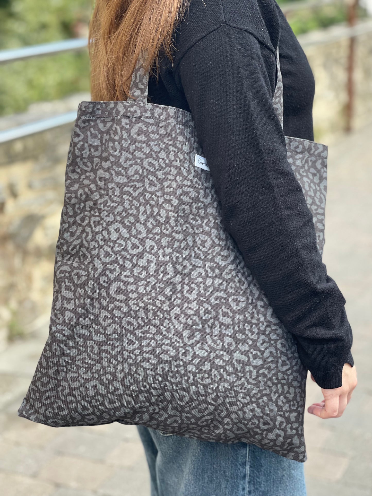 Bolsa Tote Animal print negro