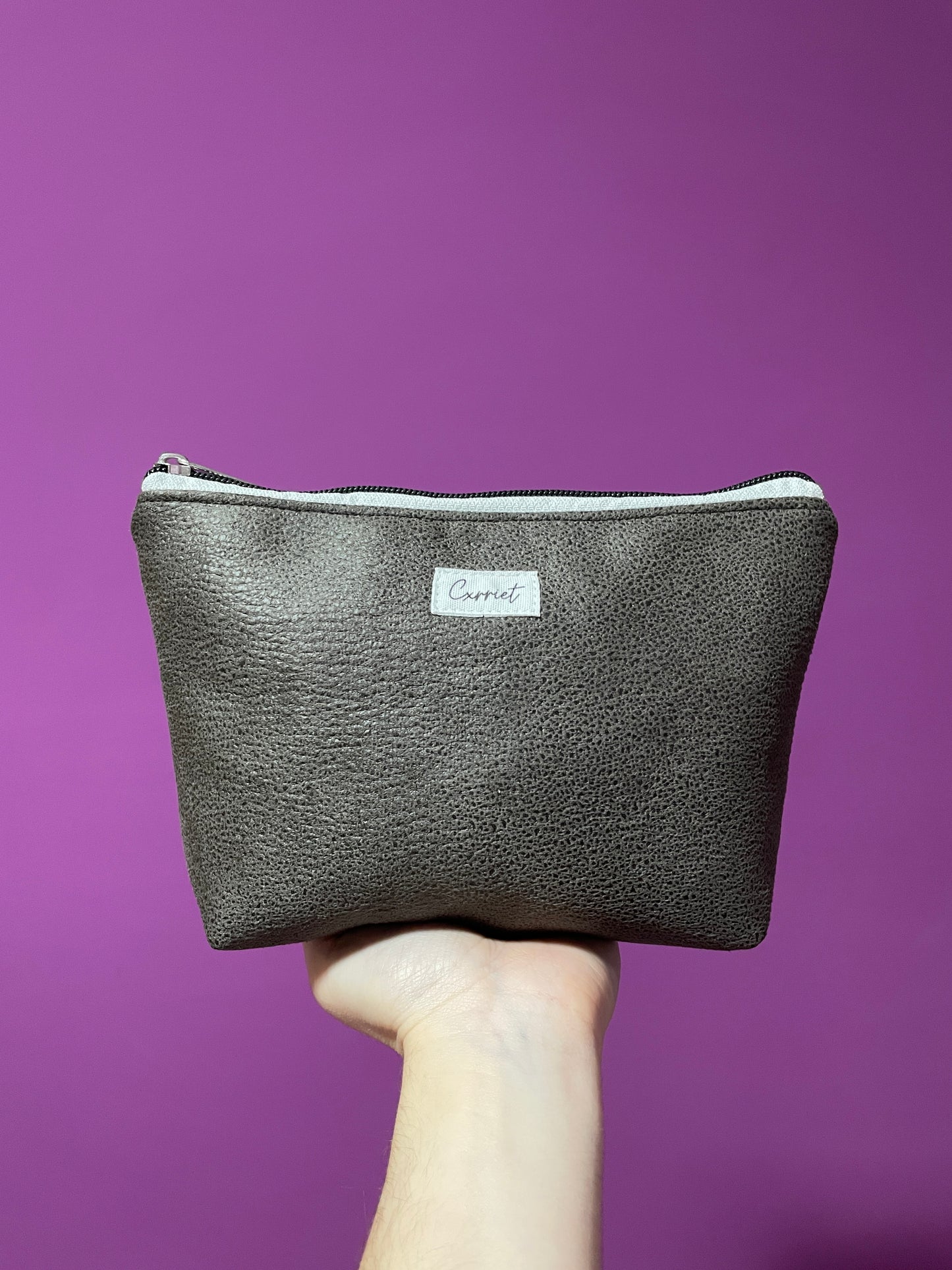 Neceser mini polipiel gris